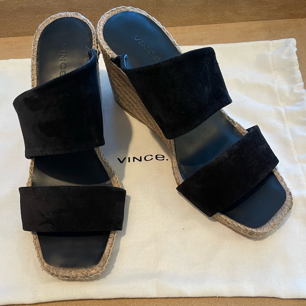 Vince Greta Espadrille Platform Wedge Slide Sandal